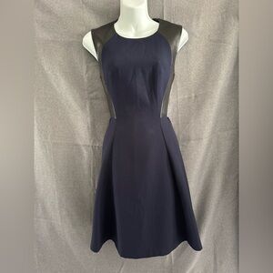 Rebecca Taylor Navy and Black Midi Dress